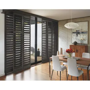 Louver Custom Size Basswood Widow Interior Plantation Louver Shutter Suitable For All Windows