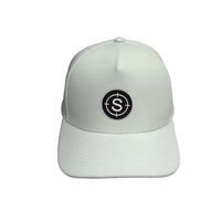 Casquette de baseball 5 panneaux perforée au laser, en popeline de qualité supérieure, à rayures et pois, imperméable, 100 % polyester, pour le sport et le golf