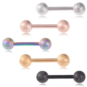 Matte Surface Tongue/Nipple/Ear Piercing Jewelry with Trendy Style