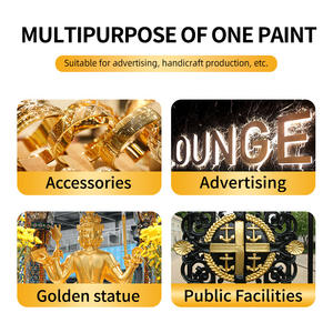 Peinture or pailleté 24 carats acrylique or brillant à base d'eau <span class=keywords><strong>pour</strong></span> finition <span class=keywords><strong>bois</strong></span> ciment poterie métal - Product Image 5