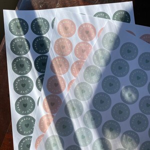 Handmade With Love Stickers Round <b>Labels</b> for Small Business <b>Packaging</b> Boho Color - Product Image 6