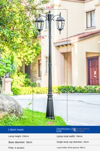 Lampadaire extérieur en fer avec abat-jour en verre, LED blanc chaud 2700K, détecteur de mouvement, alimentation solaire, IP66, non-démontable, AC 220V, éclairage routier - Product Image 5