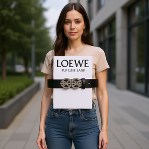 Cinturón Elástico de PU con Doble Hebilla para Mujer, Accesorio de Moda - Product Image 3