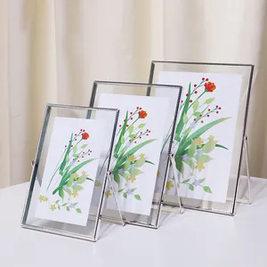 5x7 Picture Frames Gold Metal Photo Frame Decor With Plexiglass Cover High Definition Glass Desk Pictures Display