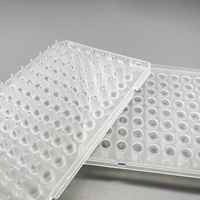 Plaque PCR semi-cadrée à 96 puits de 100 µL avec rebord surélevé, en PP de qualité médicale, stérile, pour ABI Veriti et ProFlex