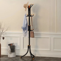 Porte-manteau sur pied moderne en métal avec porte-chapeaux pour entrée, salle de bain, salon ou chambre à coucher