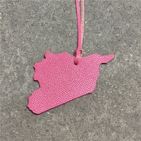 Porte-clés en cuir de vachette véritable en forme de carte de Syrie, breloque pour sac, cadeau pour femmes et filles, directement de l'usine