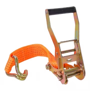 Sangles d'arrimage en polyester 100% <span class=keywords><strong>ERGO</strong></span> 50mm (2 pouces) avec poignée en plastique, orange, à cliquet, pour le transport de charges en gros - Product Image 3