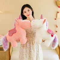 Peluche Licorne Géante et Moelleuse avec Petites Ailes, Ultra Douce, Anti-Stress, pour Bébé et Enfant, Cadeau d'Anniversaire, en PP