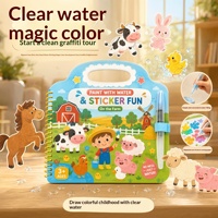 Livre de dessin à l'eau personnalisé pour enfants, peinture à l'eau uniquement, livre réutilisable à révélation de couleur magique
