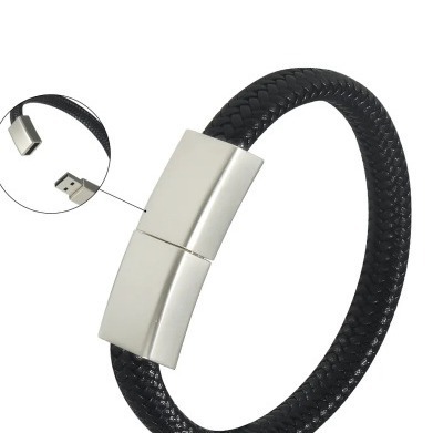 New PU Leather Wrist Portable USB Flash Drive Creative Wristband Metal Weave Bracelet Buckle 8GB 16GB 32GB 64GB 128GB Promotion