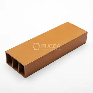 Fohu tubo de madeira decorativo para uso externo, tubo de madeira ruccawod wpc para decalque 50*50mm