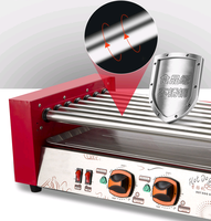 Commercial 220V Machine De Casse-Croûte Électrique En Acier Inoxydable 7 Rouleaux Machine à Hot-Dog
