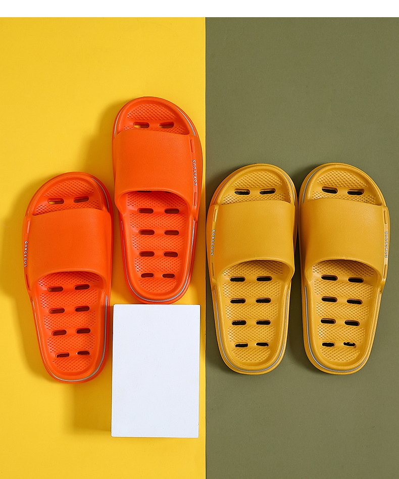 Men Hollowed Slippers Summer Household Non-slip Bathroom Quick Dry EVA Slides Slippers