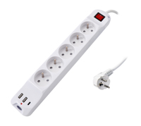 Prise française 3 voies, 16A, 230V~ avec protection enfant et interrupteur lumineux