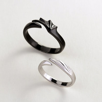 Bijoux design en gros Aile romantique OpenRings pour Couple S925 Sterling Silver Demon Angel Plain Finger Rings