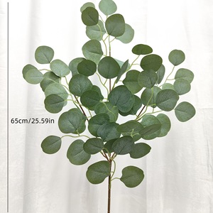 Hojas de eucalipto artificiales de tallo verde de plantas artificiales baratas para la decoración del hogar - Product Image 4
