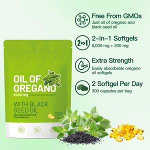 Customized Flavors <strong>Oil</strong> Of <strong>Oregano</strong> 300 Capsules With Black Seed <strong>Oil</strong> Joint And Bone Health <strong>Oil</strong> Of <strong>Oregano</strong> Softgels 2 In 1 6000mg
