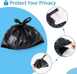 Bolsas de Residuos Sanitarios Huamaohengchun con Asas para Productos Femeninos, Higiene, Tampones, Pañales, Menstruación, Negras - Product Image 3