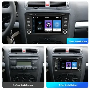 Autoradio 8 pouces avec Carplay et Android Auto <span class=keywords><strong>pour</strong></span> Skoda Octavia 2 A5 2004-2013, Navigation GPS, WiFi, Radio FM, Stéréo - Product Image 2