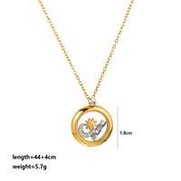 Collar Haomi de Acero Inoxidable con Doble Capa de Espejo, Regalo para el Día de la Madre con Colgantes de Estrellas y Luna