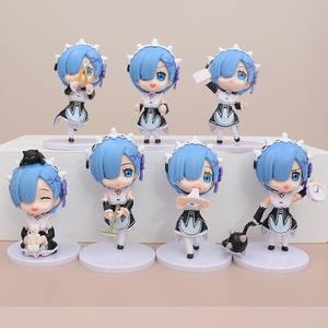 Anime japonais <span class=keywords><strong>Re</strong></span> <span class=keywords><strong>Zero</strong></span> Rem Ram Figure poupée ensemble mignon mascotte Style modèle Collection Fans cadeau femme de chambre Chibi Figurine voiture ornement - Product Image 6