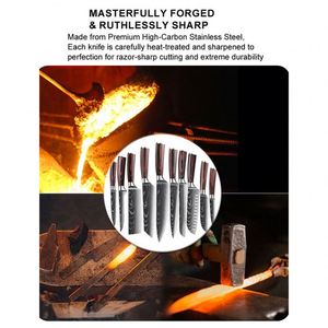 Juego de Cuchillos de Cocina Profesionales Personalizados de Acero Inoxidable Japonés Damasco con Mango con Patrón de Madera y Grabado, Cuchillo de Cocina Multiusos y Cuchillo para Pelar - Product Image 4