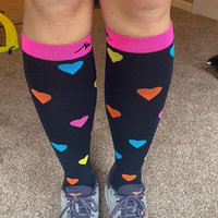 Chaussettes de compression en polyamide pour femmes, sport, course à pied, logo privé, dropshipping, fantaisie, 20-30 mmhg, graduées, infirmières