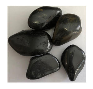 Galets de décoration en pierre noire naturelle de qualité A, finition polie - Product Image 3