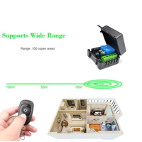 Módulo de Interruptor de Relé Inalámbrico 433MHz 85V-256V de 1 Canal Receptor de Control Remoto RF con 2 Controles para Aplicaciones de Garaje y Portón