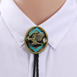 Estilo vaquero occidental Bolo Tie Gemstone Aleación de zinc <span class=keywords><strong>Pajarita</strong></span> de cuero y corbatas para Dropshipping transfronterizo - Product Image 4
