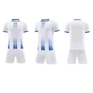 Maglia da <span class=keywords><strong>Calcio</strong></span> di Alta Qualità per Giovani Uomini Kit Completo da Allenamento ad Asciugatura Rapida Uniforme da <span class=keywords><strong>Calcio</strong></span> a Strisce Bianche e Nere - Product Image 2