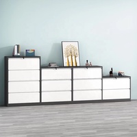 Armoire de classement latérale en acier durable à 4 tiroirs pour bureau, meuble de rangement métallique large pour dossiers de format Lettre/Légal/F4/A4