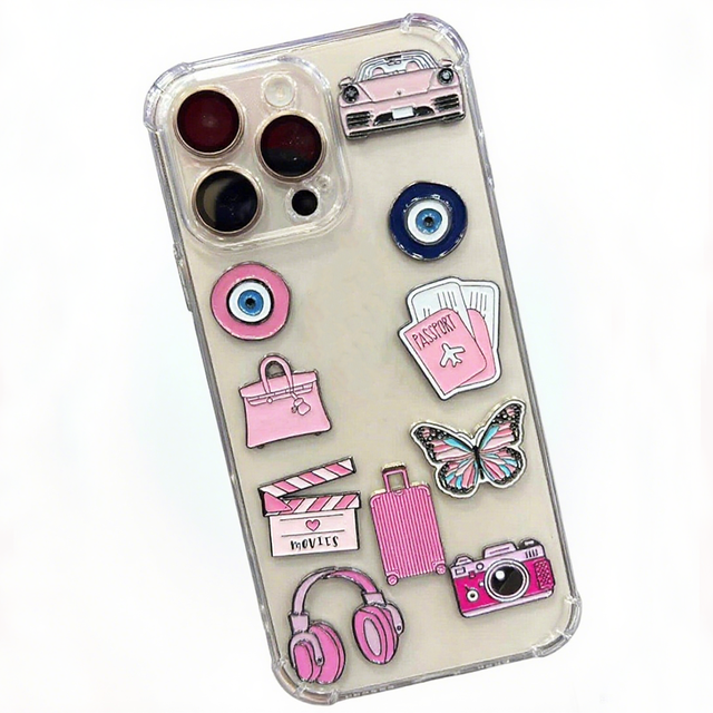 Custom Cute Design 3D Resin Self-Adhesive Waterproof Removable Phone Stickers Cartoon Coffee Beverage Accessories