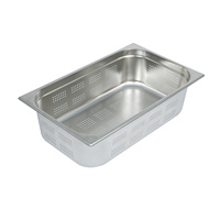 Zhongte GN 1/1 Anti-Klemm-Gastronomiebehälter aus Edelstahl mit gebürsteter Oberfläche, stapelbar, für Speisenwärmer, Hotels und Restaurants