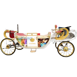 Royal Horse Carriage 2025 Best Sale White Golden Luxury Royal Horse Carriage Carriage with Special Car <b>Paint</b> - Product Image 1