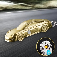Porte-clés KY Creative Fashion Car Designs, porte-clés, briquet électronique miniature en métal coupe-vent avec lumière USB