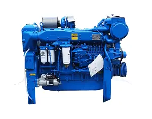 Mesin Diesel laut WD12C350-18 motor berpendingin air line 258 kw/351 hp/1800 rpm untuk penggunaan kapal