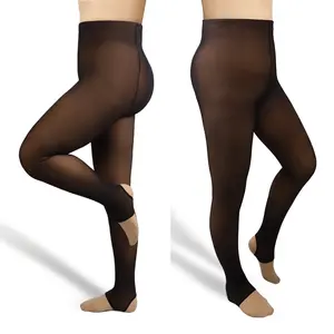 Plus Size Black Dark Brown Grey Color Translucent Sheer Legging Spring And Autumn Warm Pantyhose Tights For Women