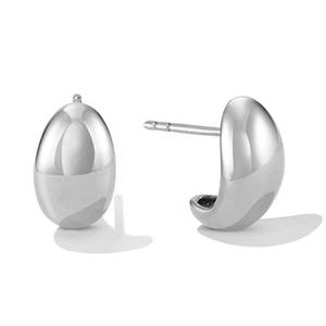 2025 nouvelle haute qualité délicate mode dames 925 bijoux en argent Sterling 18k plaqué or bombé boucles d'oreilles - Product Image 6