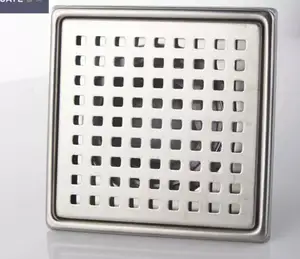 Ledfre — bouchon de douche carré de 15x15 cm, grille amovible, acier inoxydable chromé