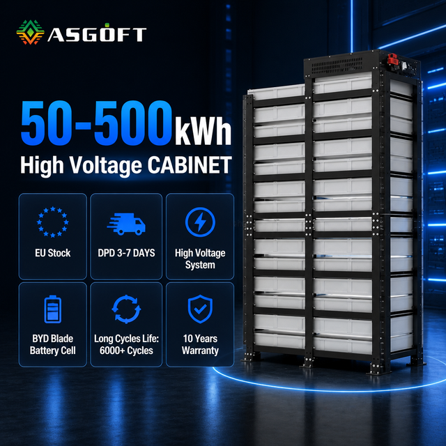 ASGOFT Industrial Commercial ESS Container 50kWh 100kWh 200kWh 300kWh 500kWh BYD Lithium Ion Battery Energy Storage System BESS