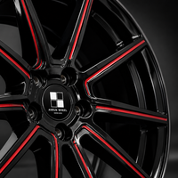 Velg Monoblock Forged Custom 6061-T6 18 19 20 Inch Multi Spoke Machined Silver Red Inner Alloy Rim untuk BMW Audi Mercedes Benz