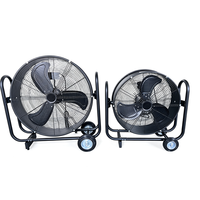 Kipas Industri 20 Inch 24 Inch, Kipas Lantai Berputar, Kipas Drum Aliran Kecepatan Tinggi, Kipas Garasi Dapat Dimiringkan 3 Kecepatan untuk Komersial/Gym