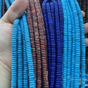 天然石Rondelleスペーサービーズ,2x6mm,宝石ディスクシェイプDIYブレスレットジュエリー作り - Product Image 4