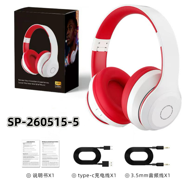 Wireless Bluetooth Headphones Over Ear, HIFI Stereo Sound Foldable Headset with Mic, Support TF Card & 3.5mm AUX Wired Mode