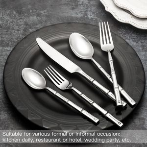 Juego de Cubiertos de Acero Inoxidable al por Mayor, 5 Piezas, Juego de Cubiertos Plateados con Acabado Espejo para Bodas - Product Image 5