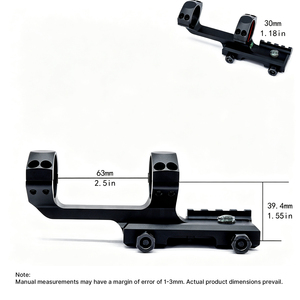 Support de lunette optique BANGBANG - Tube de 30 mm, Monture de 20 mm, Hauteur centrale de 1,55 pouce |   Avec niveau à bulle intégré pour l'optique extérieure - Product Image 5