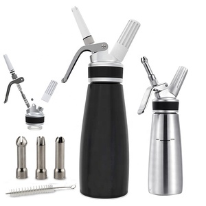 Petit MOQ Distributeur de crème fouettée en alliage d'aluminium de haute qualité 500 ml avec buses en <span class=keywords><strong>plastique</strong></span> <span class=keywords><strong>ou</strong></span> en métal et en caoutchouc - Product Image 2