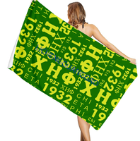 Serviette de plage personnalisée Sigma Gamma Rho Sorority, n'importe quel design, vente en gros, tissu doux, idéale pour les vacances d'été
